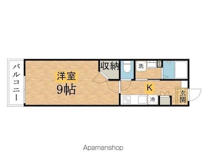ＮｏｓｓＡ散田町[1R/28.02m2]の間取図