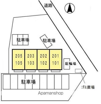 ユアーズコート[1K/26.7m2]の配置図