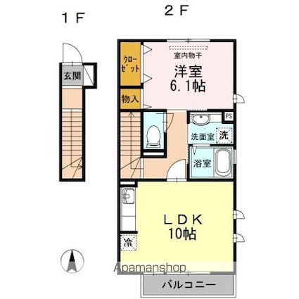 ヴェルドミール成城[1LDK/45.4m2]の間取図