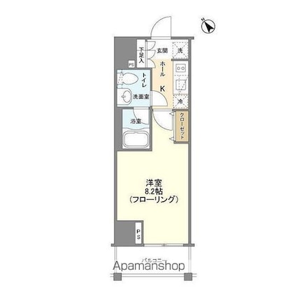 Ｃａｓａ　Ｓｐｌｅｎｄｉｄｏ　麻布仙台坂[1K/25.54m2]の間取図