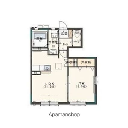 ヴィラレーブ　Ｆ[1LDK/41.84m2]の間取図