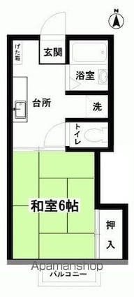かたよせハウス[1DK/23.14m2]の間取図