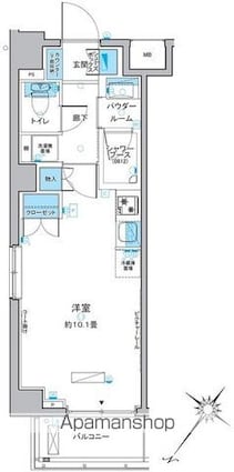 ルフォンプログレ中野富士見町[1R/27.13m2]の間取図