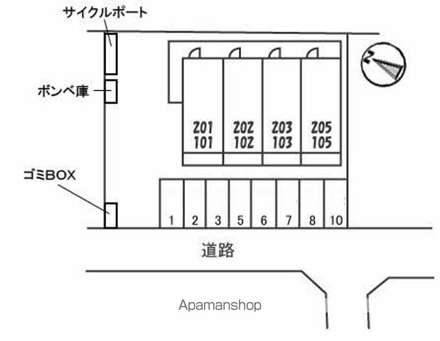 エスペランサ[1K/28.21m2]の配置図