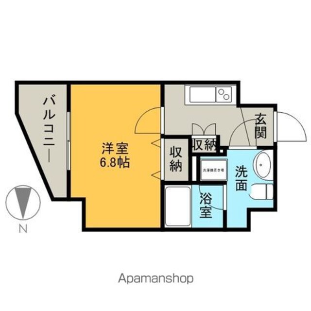 グラントゥルース練馬Ⅰ[1K/22.8m2]の間取図