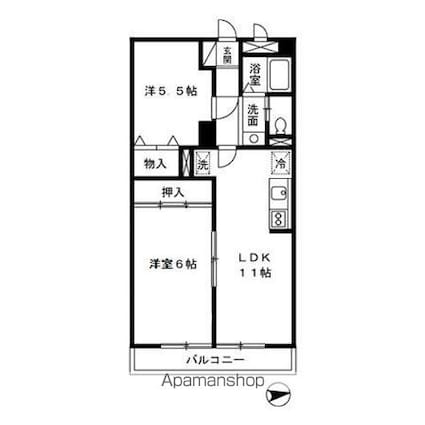 エーデルワイス[2LDK/58.22m2]の間取図