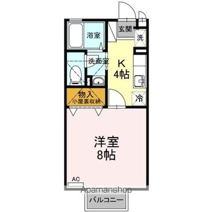 サンフラワー・Ｍ[1K/26.71m2]の間取図