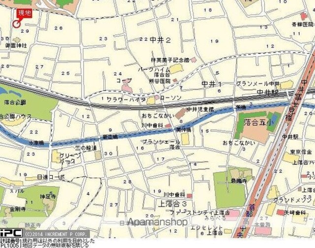 東京都新宿区中井２丁目[1K/21.83m2]の配置図