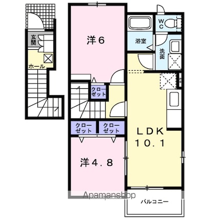 熊本県八代市中北町[2LDK/50.27m2]の間取図