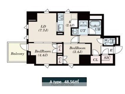 ＳーＲＥＳＩＤＥＮＣＥ日本橋馬喰町Ａｅｒｅ[2LDK/48.56m2]の間取図