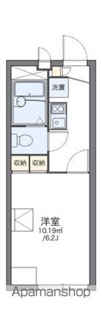 レオパレスＴＡＣＨＩＢＡＮＡ[1K/19.87m2]の間取図