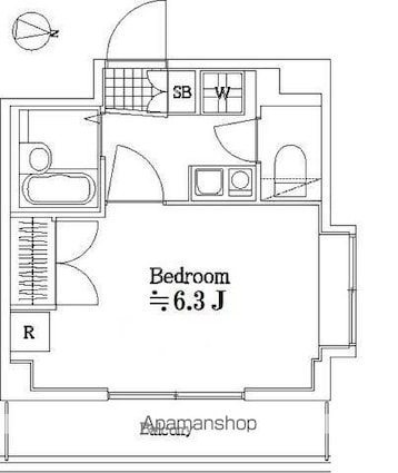 東京都中野区大和町１丁目[1K/20.68m2]の間取図