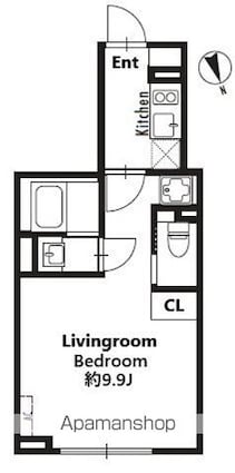 ＧＲＡＮ　ＰＡＳＥＯ市谷仲之町[1K/27.2m2]の間取図