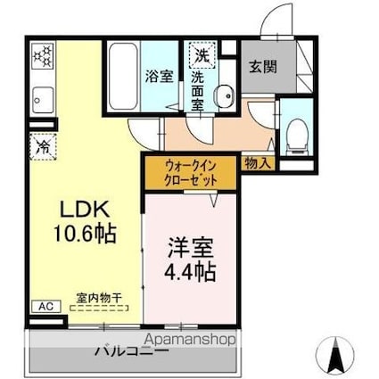 ＴＨＲＥＥ[1LDK/40.31m2]の間取図