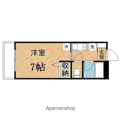 来夢一番館[1K/20.53m2]の間取図