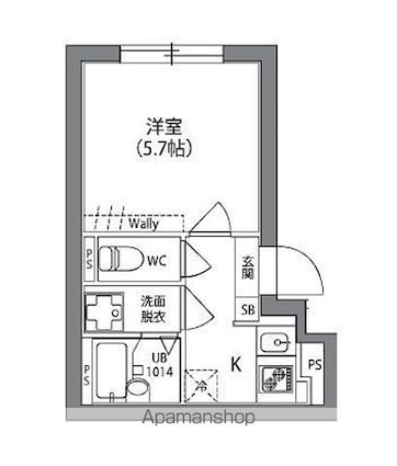 ＨｉーＦｉｖｅ阿佐ヶ谷[1K/20.07m2]の間取図