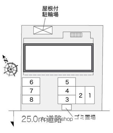 レオパレスサンライツ[1K/20.81m2]の配置図
