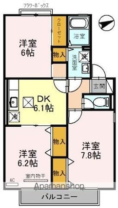 エトアール[3DK/59.54m2]の間取図