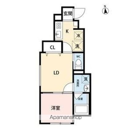 Ｗｏｏｄ　Ｃｒｅｓｔ　天沼　Ｒｅｓｉｄｅｎｃｅ[1LDK/28.41m2]の間取図