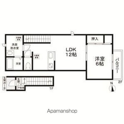 フォレストメゾン千歳[1LDK/45.95m2]の間取図