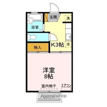 ライトハウス　Ⅲ[1K/26.71m2]の間取図