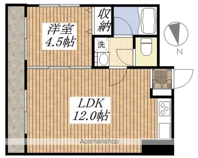 東京都立川市錦町１丁目[1LDK/39.06m2]の間取図