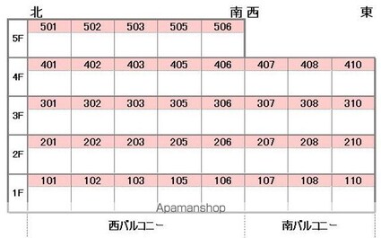 オクトワール松山土居田西館[1DK/22.68m2]の配置図