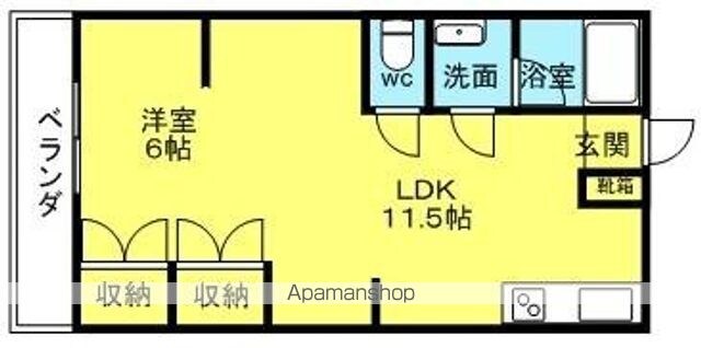 和歌山県和歌山市松江東２丁目[1LDK/36.45m2]の間取図