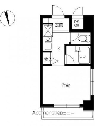 スカイコート早稲田第２[1R/18m2]の間取図