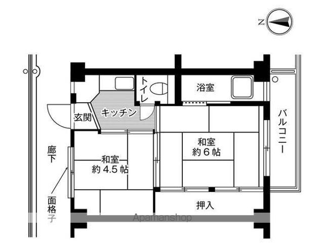 ビレッジハウス朝日ヶ丘1号棟の間取り写真