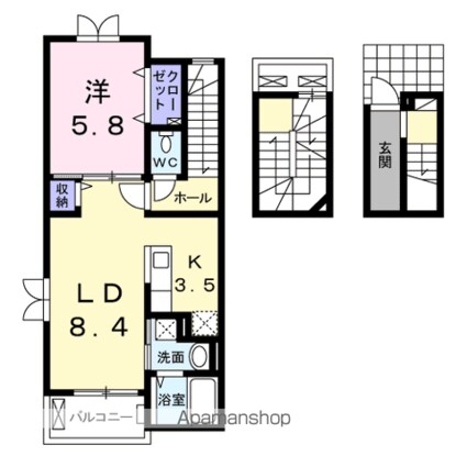 レフィナードソメイＢ棟[1LDK/54.23m2]の間取図