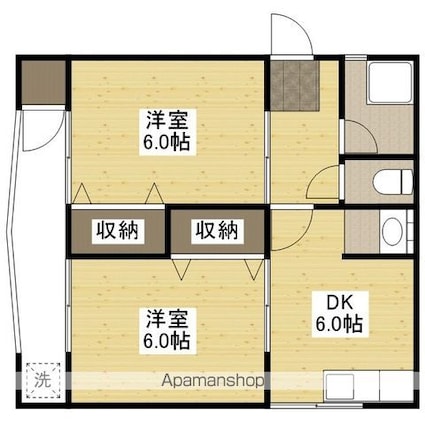 第二正田ビル[2DK/42.17m2]の間取図