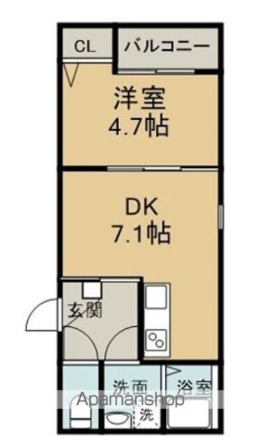 リタリッチ四番館[1DK/30m2]の間取図
