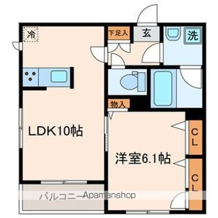 東京都杉並区高円寺南１丁目[1LDK/39.25m2]の間取図