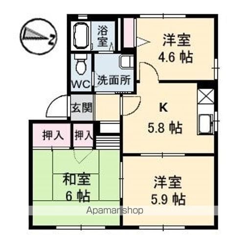 フレグランス竹原Aの間取り写真