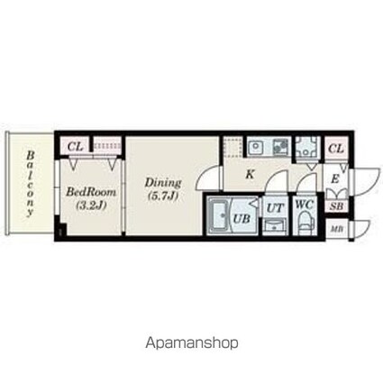ＳーＲＥＳＩＤＥＮＣＥ日本橋Ｑｕａｌｉｅｒ[2K/30.52m2]の間取図