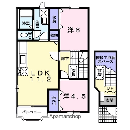アベニューサイドテラス[2LDK/60.19m2]の間取図