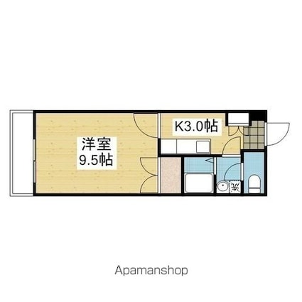ロイヤルコートⅡ[1K/28.8m2]の間取図