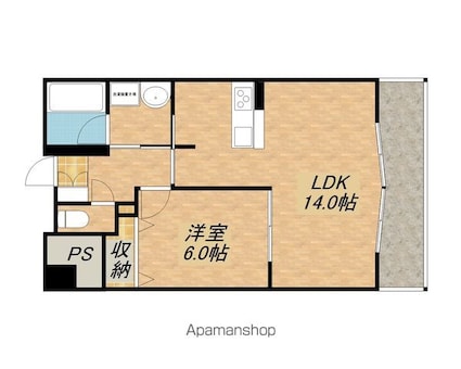 ヴェーネ・グラッツェ[1LDK/44.22m2]の間取図