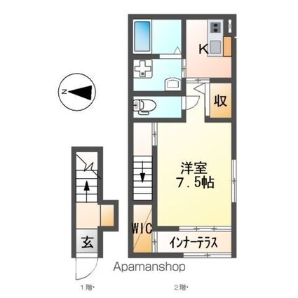 ロージー[1K/33.48m2]の間取図