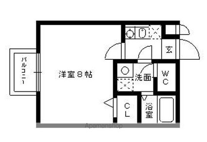 プリミエールモアグリーン[1K/24.84m2]の間取図