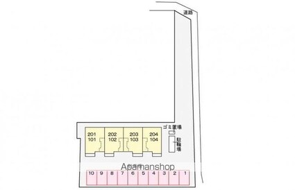 サン・フィオーレⅢ[1LDK/46.09m2]の配置図