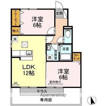 香川県高松市中間町[2LDK/55.29m2]の間取図