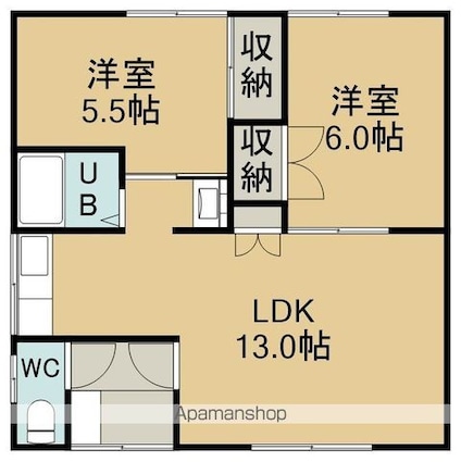 パレス大田[2LDK/53.88m2]の間取図