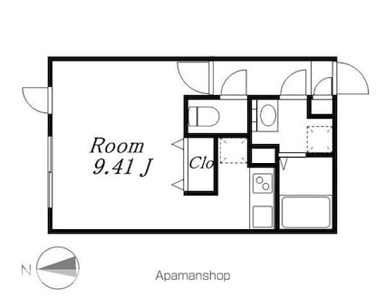 Ｂｒａｎｃｈｅ浄心[1R/29.2m2]の間取図
