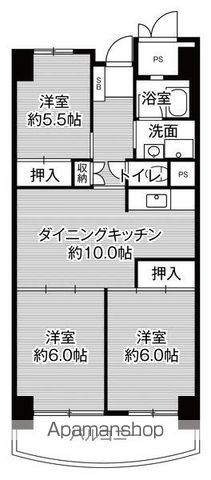 【ビレッジハウス香椎浜タワー１号棟の間取り】