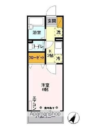 ハイツセイホⅢ[1K/20.03m2]の間取図