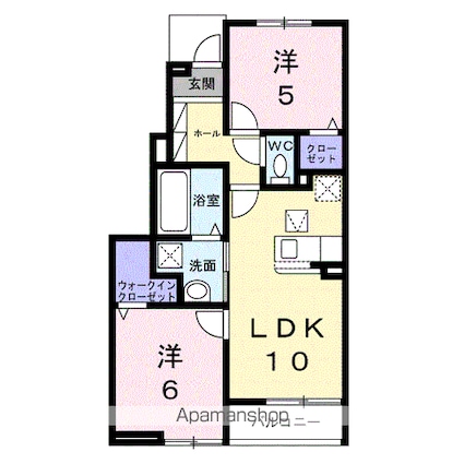 ウィステリアタウンＨ[2LDK/50.53m2]の間取図