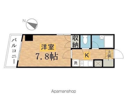 ＳーＦＯＲＴ八王子[1K/21.9m2]の間取図