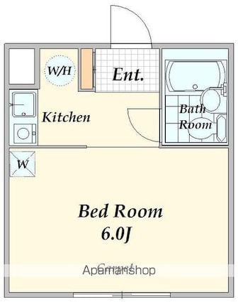 西新宿カーネル[1K/17.18m2]の間取図